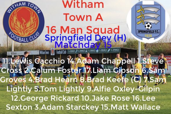 WithamTownAFC (@withamsatfc) on Twitter photo Up Next…
🆚 <a href="/SpringfieldF/">Springfield FC</a> Dev
📅 Saturday 20th Jan
⏰ 2pm
🏆 Mid Essex Div 2 League Game
📍Spinks Lane
Looking to continue our 100% start to 2024.
We welcome your support!
#UpTheFryers Up Next…
🆚 <a href="/SpringfieldF/">Springfield FC</a> Dev
📅 Saturday 20th Jan
⏰ 2pm
🏆 Mid Essex Div 2 League Game
📍Spinks Lane
Looking to continue our 100% start to 2024.
We welcome your support!
#UpTheFryers