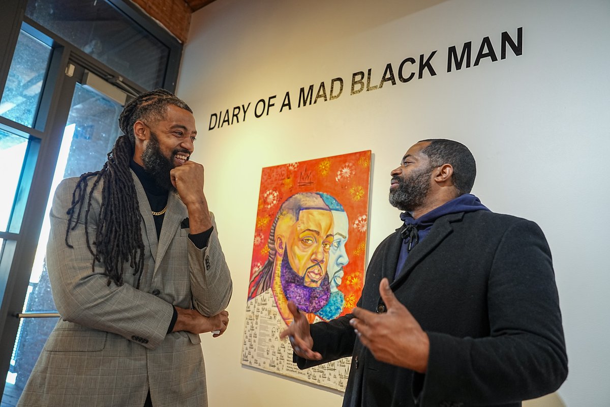 What a pleasure it was to spend an afternoon with the amazing @AaronMMaybin celebrating his art installation of the Diary Of A Mad Black Man exhibition at the Frederick Douglass Issac Meyers Museum! Congratulations Aaron!!