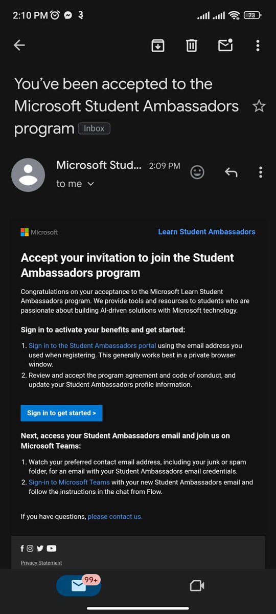 mycodingguy's tweet image. Excited to share I got accepted to Microsoft Learn student ambassadors program🎉