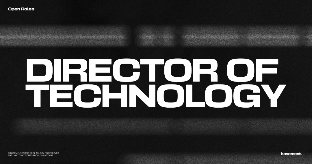 Hey, we are hiring 🏴 

We're looking for a Director of Technology to lead our ambitious dev team, build next-gen digital solutions, and shape the technical direction of our clients' projects.

Ready to bring the fun back to the web? Let's talk.
↳ bsmnt.link/TechDir