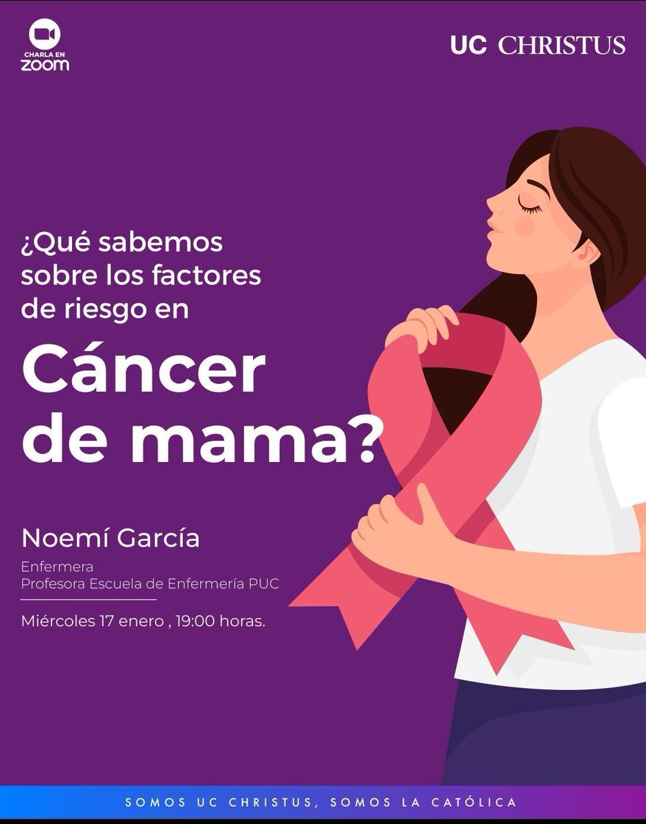 Hoy a las 19 horas por vía zoom, tendremos nuestra charla de factores de riesgo en cáncer de mama. 
Conectate en:  us06web.zoom.us/j/82720066911?…