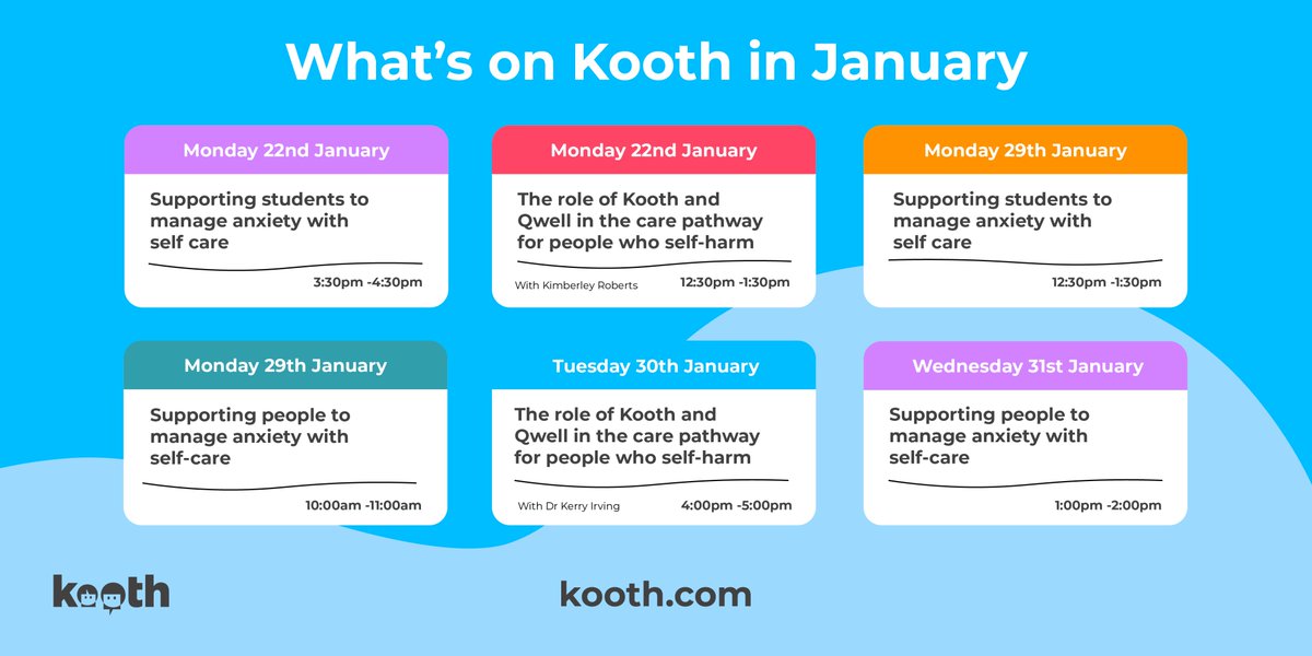 🥳Join our #KoothTalks sessions this January! Check out the schedule below and secure your spot at our upcoming sessions by clicking this link:
linktr.ee/KoothEngagemen…

#KoothTalks #JanuarySessions #MentalHealthMatters