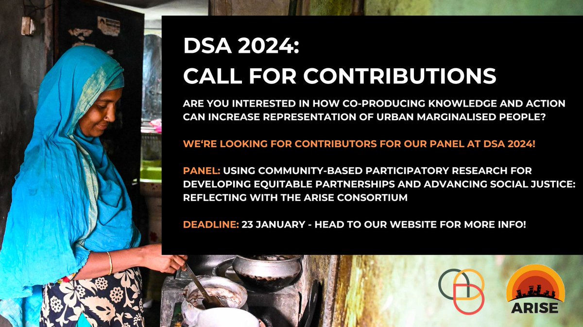 ARISE (@arisehub) on Twitter photo 📢 ARISE is happy to announce our panel at the <a href="/devcomms/">Development Studies Association</a> Conference 2024 in London!
Join us in June for a discussion on community-based participatory research and advancing social justice
🔍 Learn more and submit your contribution to our panel here: ariseconsortium.org/panel-for-dsa-… 📢 ARISE is happy to announce our panel at the <a href="/devcomms/">Development Studies Association</a> Conference 2024 in London!
Join us in June for a discussion on community-based participatory research and advancing social justice
🔍 Learn more and submit your contribution to our panel here: ariseconsortium.org/panel-for-dsa-…