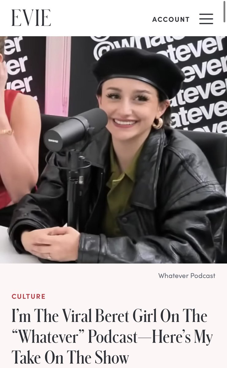 Brittany Hugoboom on X: Im The Viral Beret Girl On The “Whatever” Podcast—Heres  My Take On The Show “I had the absolute pleasure and displeasure of being  on the Whatever podcast in