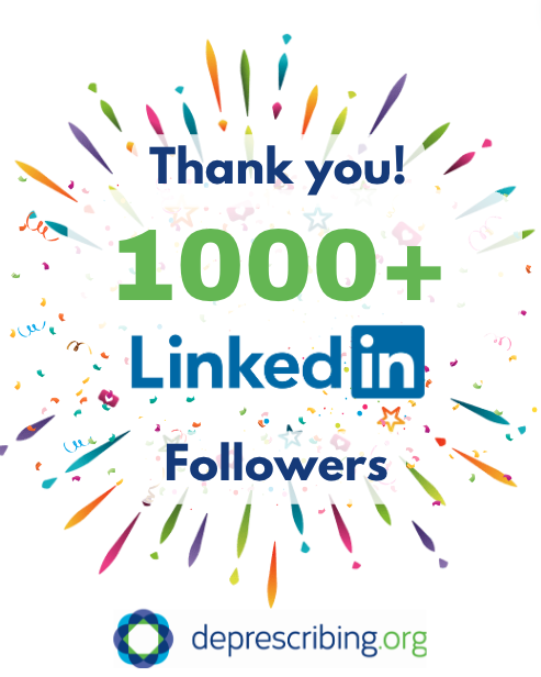 deprescribing's tweet photo. Interested in learning more about #Deprescribing? Want to connect w/ colleagues in the field?

Find us on LinkedIn at:
https://t.co/OdqrO27Uer

This month we are celebrating 1000+ LinkedIn followers since our page launched!

Invite your friends! Let's grow our community!🌳 https://t.co/igI4JCsuvv