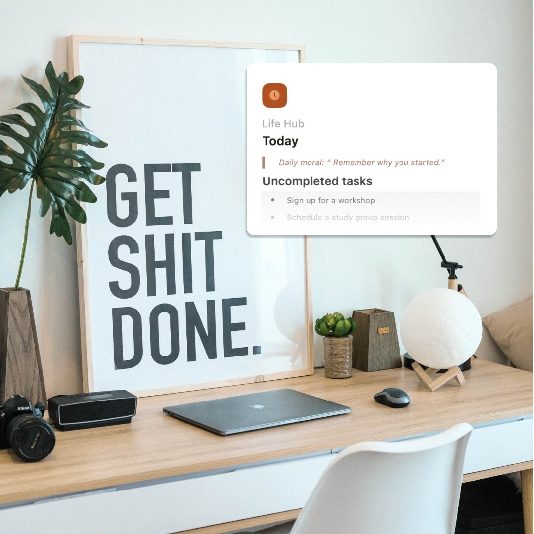 MidiNotion's tweet image. Elevate your productivity and conquer your week with ease! 🌟 Introducing "Life Hub" for Notion. Stay organized, track tasks, manage projects, and own your schedule like a pro. Head to the link in my bio and grab your FREE copy today! #freenotiontemplate