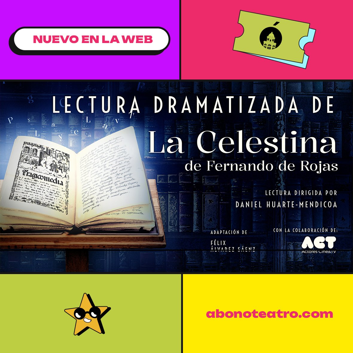 𝐍𝐔𝐄𝐕𝐎 𝐄𝐍 𝐋𝐀 𝐖𝐄𝐁 👀◾ LECTURA DRAMATIZADA DE 𝘓𝘈 𝘊𝘌𝘓𝘌𝘚𝘛𝘐𝘕𝘈 
📍<a href="/TeatroInfanta/">TeatroInfantaIsabel</a>

Lectura dirigida por Daniel Huarte-Mendicoa <a href="/HuarteDaniel/">Daniel Huarte</a> 
Adaptación de Félix Álvarez Sáenz
Con la colaboración de <a href="/act__madrid/">ACT</a>