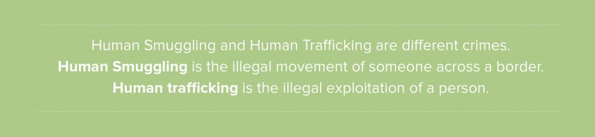 Fact 2: Human trafficking and human smuggling are two different crimes. Human trafficking is the exploitation of a person. #HumanTraffickingAwarenessMonth
