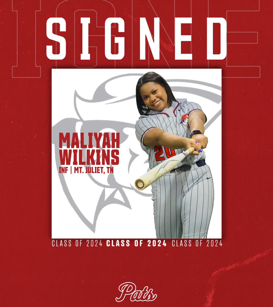 Class of 2024 Signees✍🏻

Next up is Maliyah Wilkins! Coming to us from Mt. Juliet, TN, Maliyah is an infielder. We’re so glad she chose to be a Pat! #ESGP