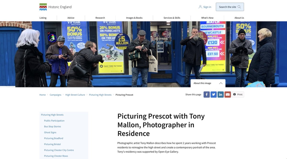 digitintherib's tweet image. Today @HistoricEngland are releasing the Picturing High Streets national collection on their archive. Visit the link to see the work produced in Prescot as part of my 2 year art residency: historicengland.org.uk/campaigns/high…
Partners: @OpenEyeGallery, @photoworks_uk and @ShakespeareNP