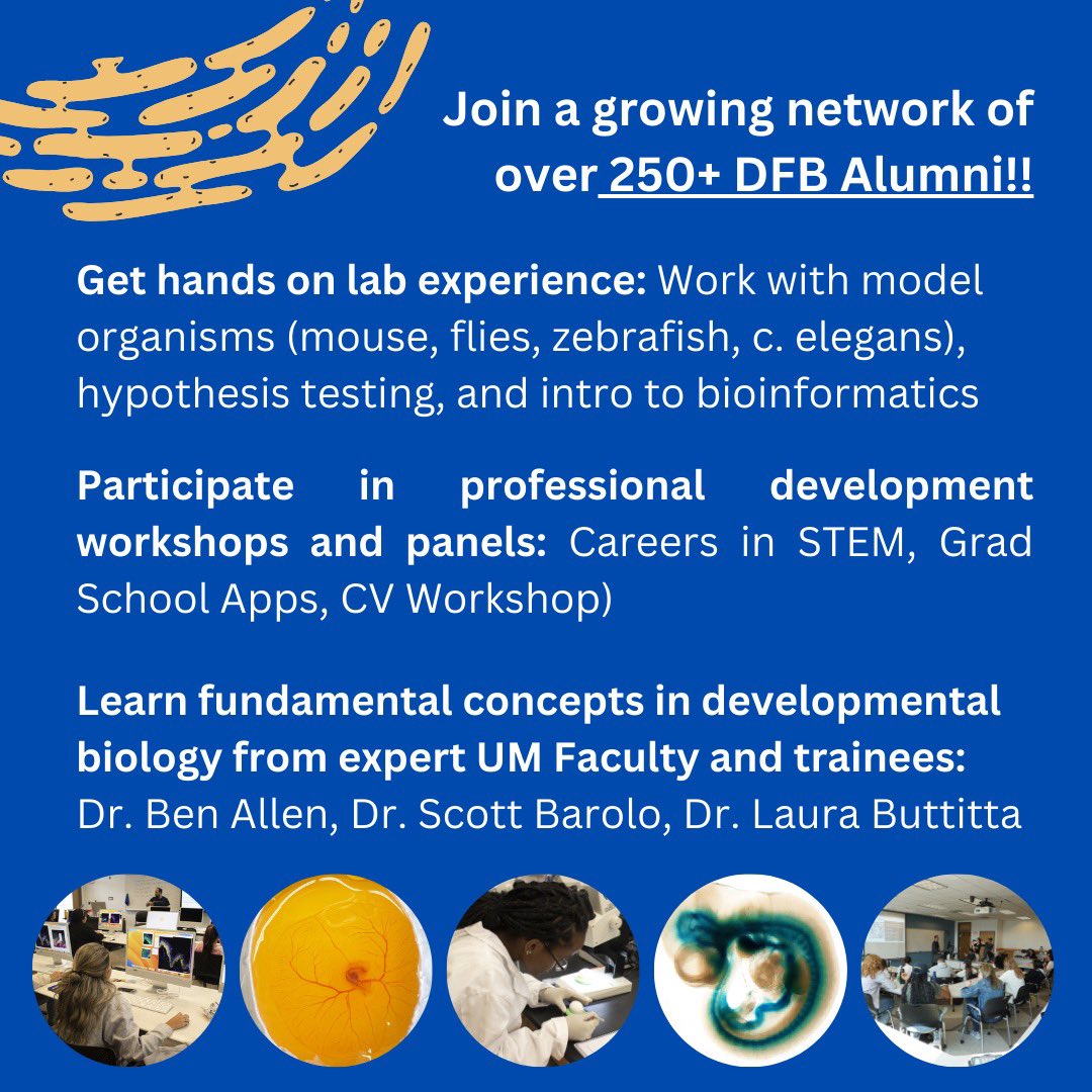 🗣️ATTN undergradates students!! Deadline to apply for the 2024 DFB Intensive Short Course is Feb. 7th!! Looking forward to seeing your applications 🤩 Link to apply: umich.qualtrics.com/jfe/form/SV_2h…