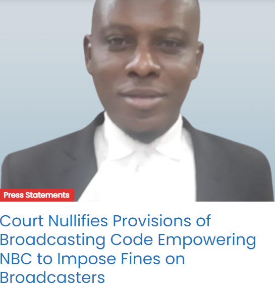 Court Nullifies Provisions of Broadcasting Code Empowering <a href="/nbcgovng/">nbcgovng</a> to Impose Fines on Broadcasters mediarightsagenda.org/court-nullifie… <a href="/FMINONigeria/">Fed Min of Info & Nat’l Orien</a> <a href="/DStvNg/">DStv Nigeria</a> @thetrusttv <a href="/StarTimes_Ng/">StarTimes Nigeria</a> <a href="/uchennaamulu/">Uchenna Amulu</a> <a href="/IFEX/">IFEX</a> <a href="/IPCng/">Int. Press Centre</a> <a href="/PremiumTimesng/">Premium Times</a> <a href="/CJIDAfrica/">Centre for Journalism Innovation and Development</a> <a href="/cemesoofficial/">Centre for Media and Society</a> <a href="/AFEXafrica/">AFEX</a> <a href="/Channels_TV/">ErikLopezTorres</a>