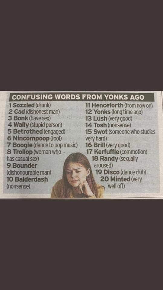 Afternoon campers, how many of you still use any of these words, I use quite a few still.