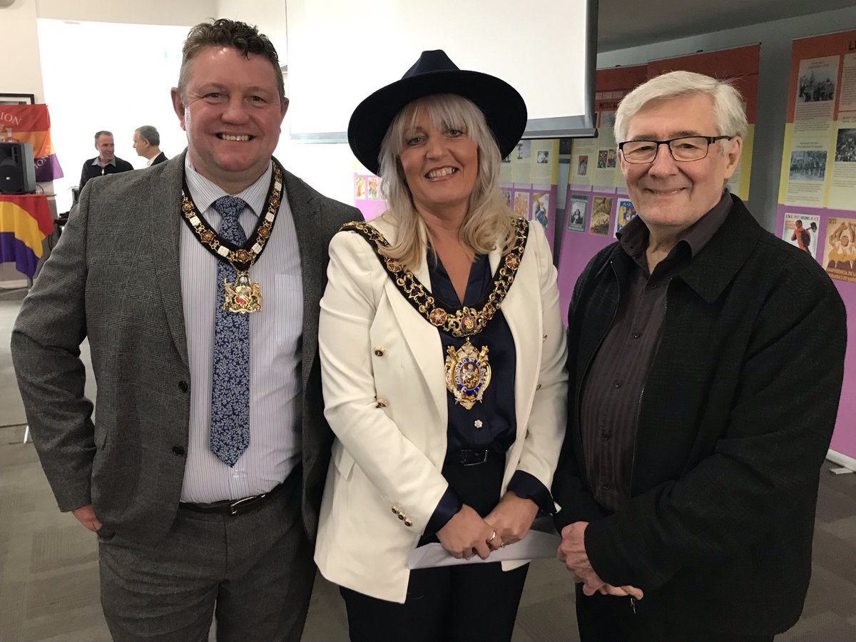 IBGtrManchester's tweet photo. Tony Lloyd MP, who has died, was a good IBMT supporter. He spoke at our 2023 national AGM in Manchester. Pictured at AGM with Coun Sean McHale &amp; Coun Donna Ludford, Consort and Lord Mayor who spoke too. Salud Tony! ⁦@IBMT_SCW⁩ ⁦@ManCityCouncil⁩ ⁦@tony4rochdale⁩ https://t.co/W12ZNHLCjT