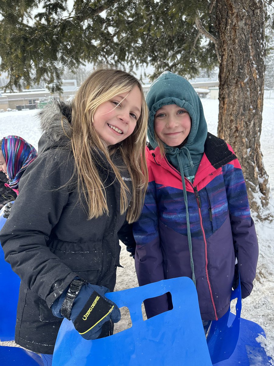 Celebrating our first real snowfall of the school year! ❄️ 🛷 ☀️ #catalinelearns
