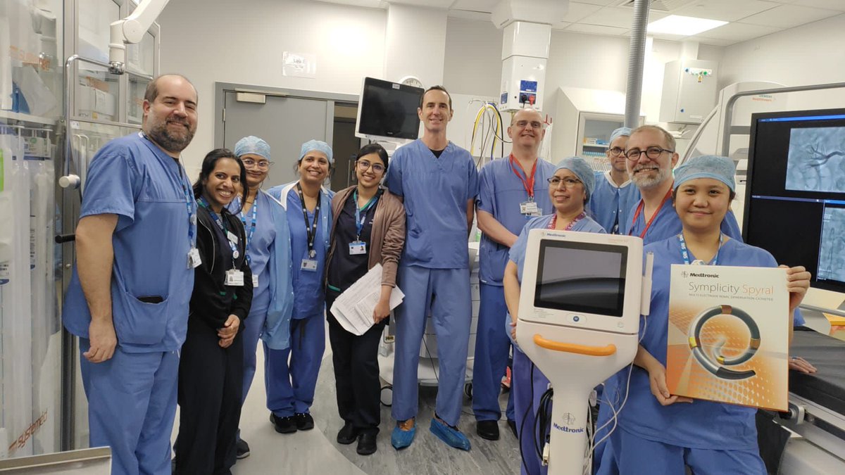 Today was a very successful day @OUHospitals First UK patient to have the Spyral Affirm renal denervation procedure by @GiovanniLuigiD1. Very proud ❤️ of the cardiology @OUH_Research team @alphonsa995 giving patients the best possible care @NIHRtakepart #teamresearch