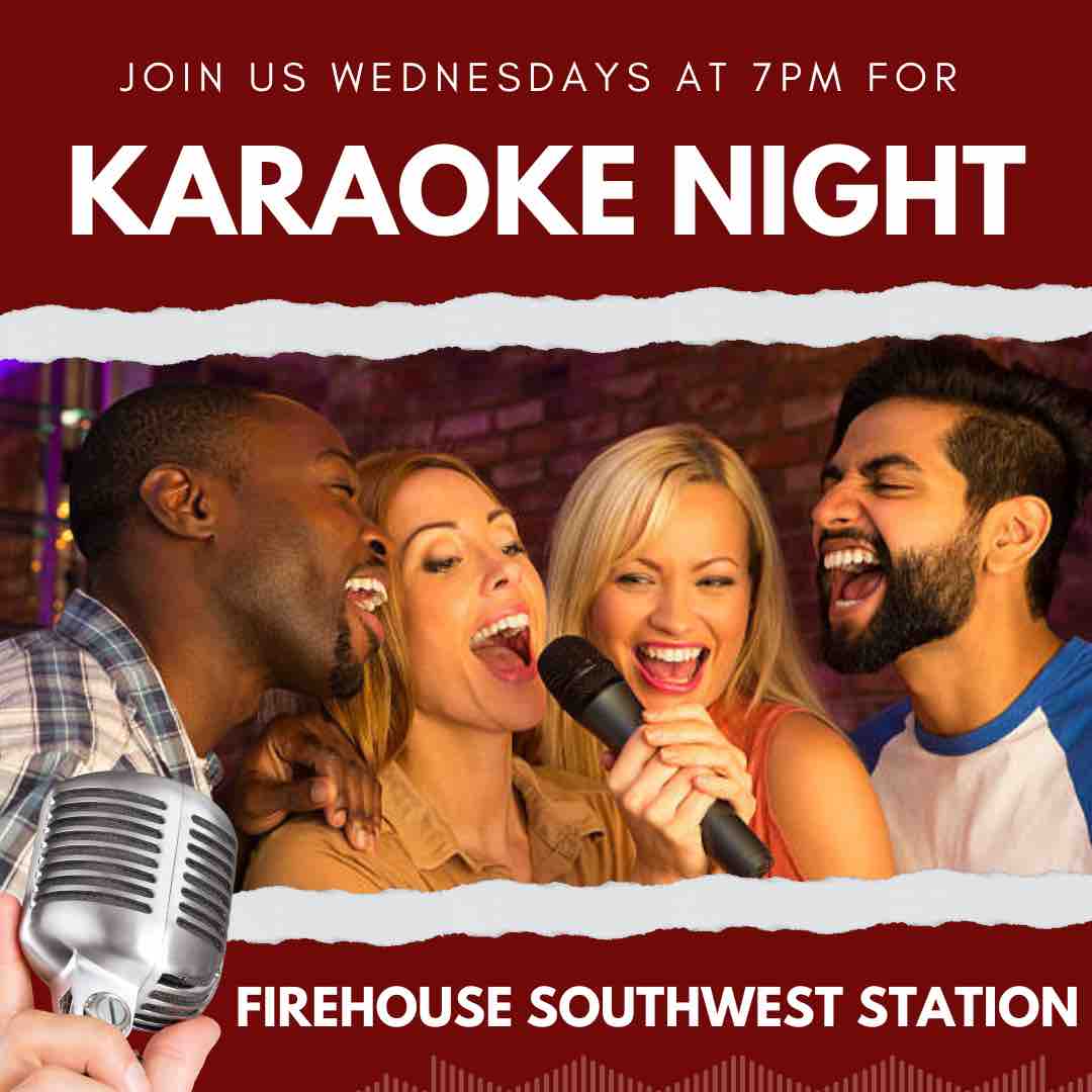 Firehouseeats's tweet photo. Karaoke Night starts at 7pm TONIGHT at Firehouse Southwest Station! Come join in all the fun!! #firehouse #bakersfieldfun #karaoke #firehouseeats #bakersfieldthingstodo #karaokenight https://t.co/LYKlYpAWsg