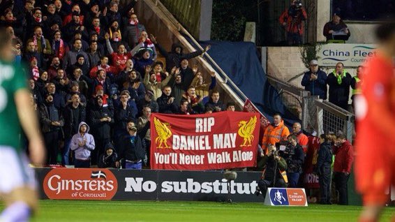 ON THIS DAY 2017: Liverpool pay tribute to a Plymouth Argyle fan who passed away #LFC #PAFC #YNWA