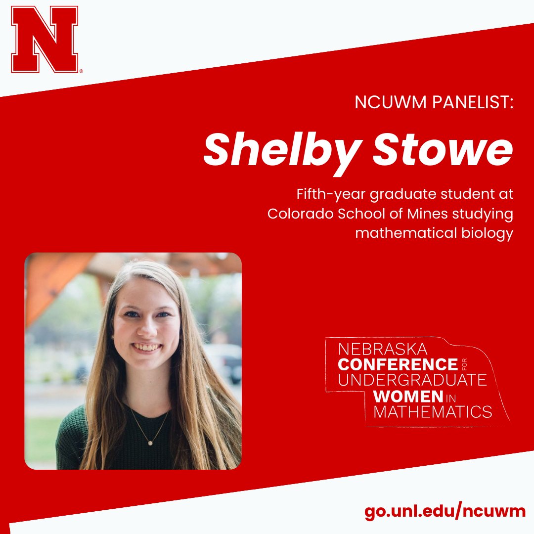 Meet #NCUWM2024 invited grad panelist Shelby Stowe, a fifth-year graduate student at <a href="/coschoolofmines/">Colorado School of Mines</a> studying mathematical biology. Shelby attended NCUWM as an undergraduate and is looking forward to participating again as a graduate student.

math.unl.edu/ncuwm