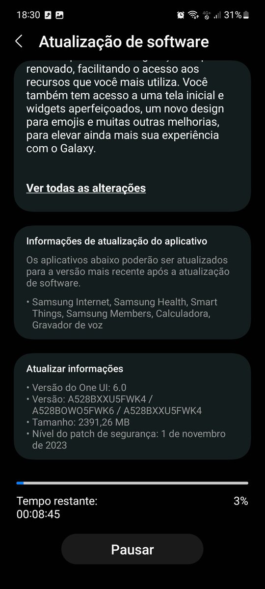 Thiago_Oak's tweet image. #A52s chegou one ui 6.0  Android 14 ta ai, pra quem reclamou da @SamsungBrasil compromisso com os proprietários da marca entregando o Android 14 .