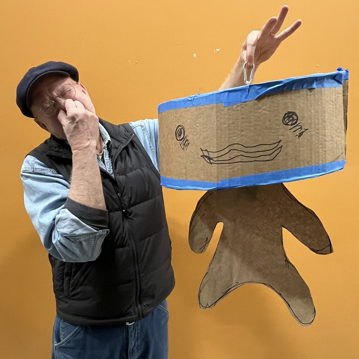 We’ve begun making a man out of stinky cheese. 

So far he’s just a paper and cardboard prototype so we can figure out how big he should be.

📗: The Stinky Cheese Man and Other Fairly Stupid Tales by @Jon_Scieszka & Lane Smith (@VikingChildrens)

#WipWednesday
