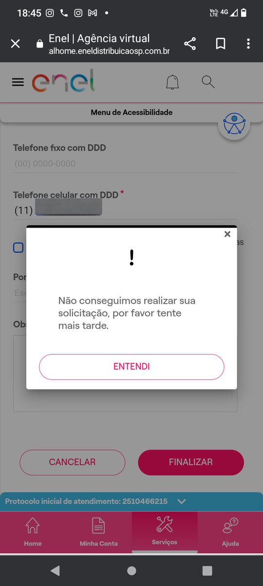 vanckm's tweet image. Aí mas vc não informou a falta de energia. Aí toda vez que acaba a luz vc vai no site e recebe essa mensagem . Aí é fácil @EnelClientesBR . Se não conseguimos registrar, vcs não arcam com o prejuízo. Parabéns pelo serviço caro que prestam