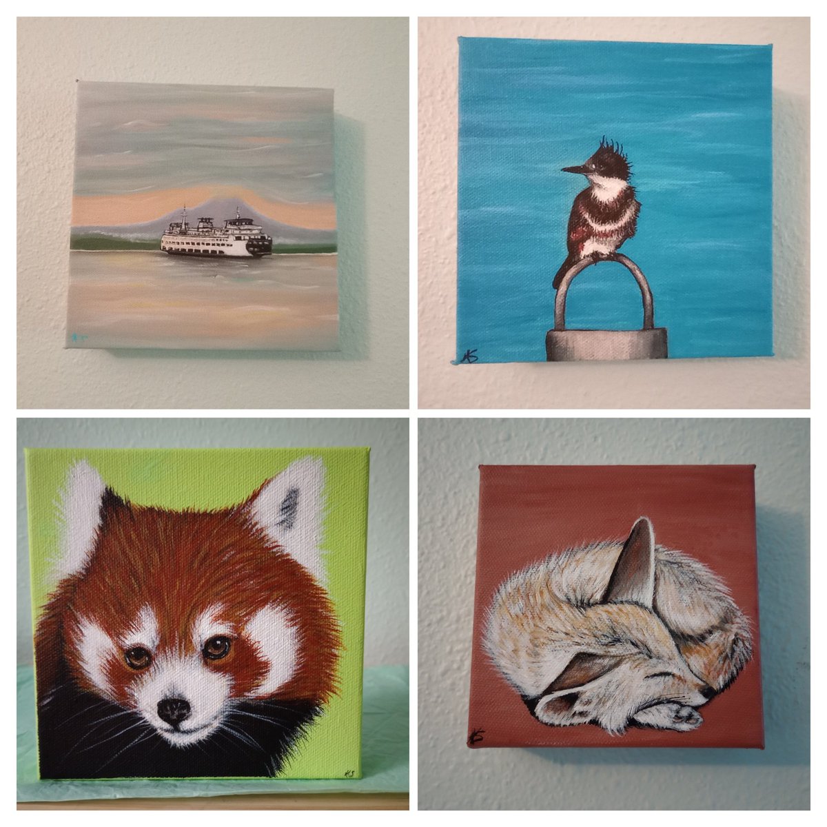 My red panda and fennec fox acrylic paintings have now been added to my Etsy shop. artbykirstensneath.etsy.com I have just finished a dog commission and I'm working on my Robin for the Bird Whisperer monthly challenge.... Loving it so far but it's a secret 🤫😁 #redpanda  #fennecfox
