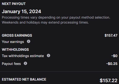 Twitch Payout time, which means $157.22 goes to save sick and debilitated kids during tonight's stream!  Made possible by an incredible community &lt;3  #extralife4kids