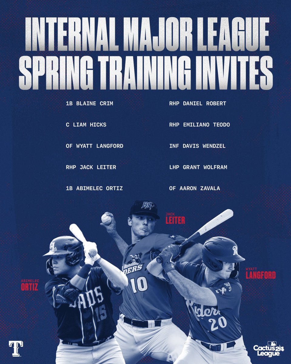 We have invited the following 10 players to Major League Spring Training.