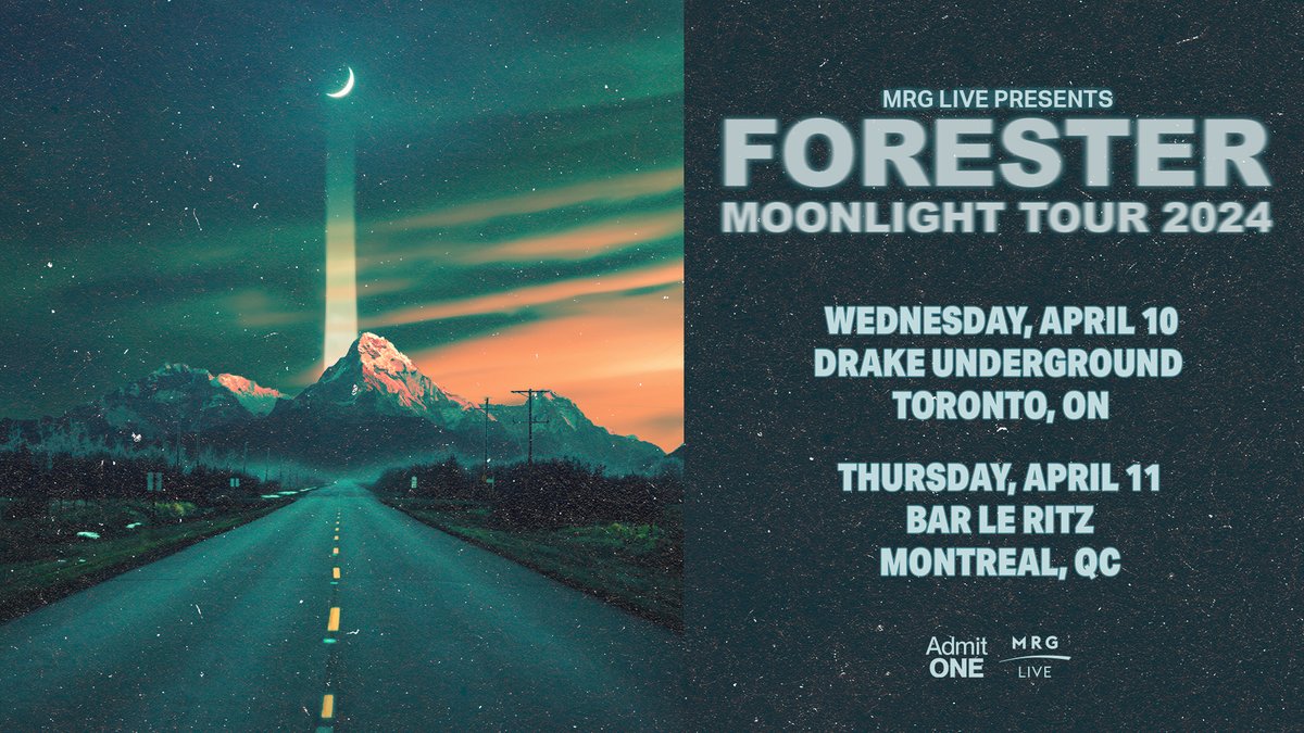 LA-based indie electronic duo @forestermusic are bringing their Moonlight Tour to Toronto & Montreal this spring! Get first access to tickets during our presale tomorrow with the code MOONLIGHT 🌙 🔗: bit.ly/3qZw4Yq Presale | 1/18 at 10AM EST On Sale | 1/19 at 10AM EST
