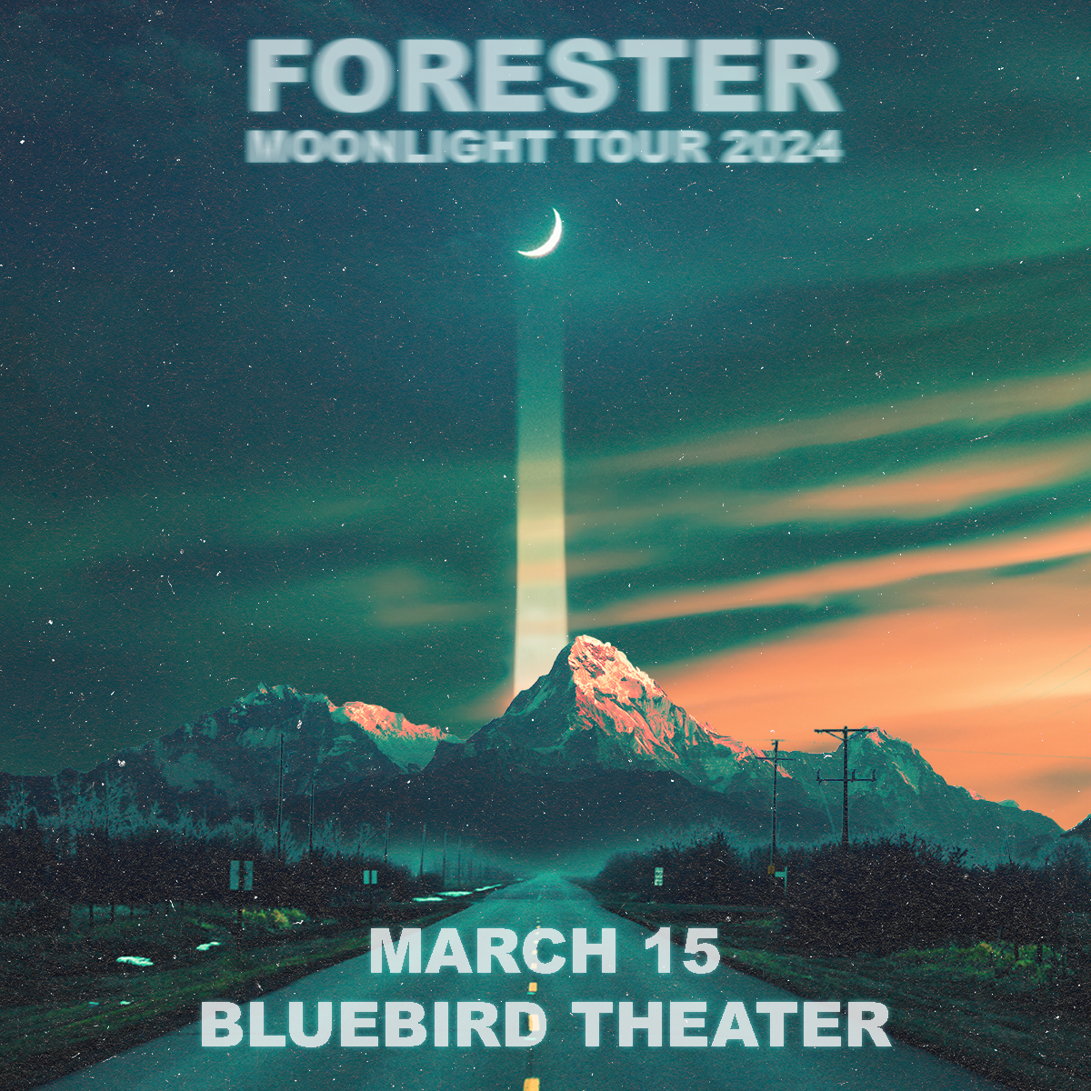 if you need us march 15, we'll be dancing under the moonlight with @forestermusic 🌙 🎫 presale thurs at 10a on sale fri at 10a