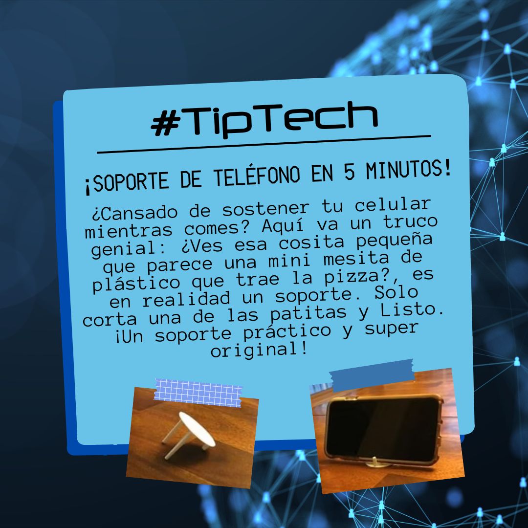 Creative_Planet's tweet image. 🍕✨ #TipTech: El soporte de tu pizza ahora es el soporte para tu celular. ¡Limpia, coloca y listo! Manos libres incluso en la cena. #TechHack #Pizza #CreaticePlanetMX