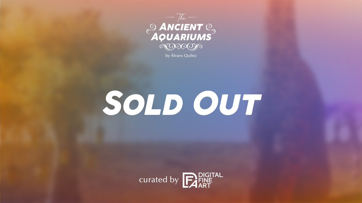 "Ancient Aquariums" is officially SOLD OUT.

We made a strategic decision to cut the supply, enhancing the rarity and uniqueness of each NFT in this series.

Final supply: 240