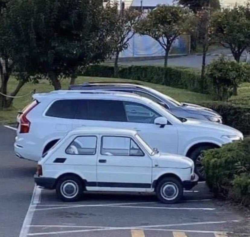 Same sized people fit in each car.