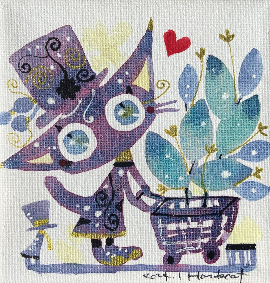 「夢のお買い物 」|ほんだ猫 (不思議風景と猫を描くぶるべり)のイラスト