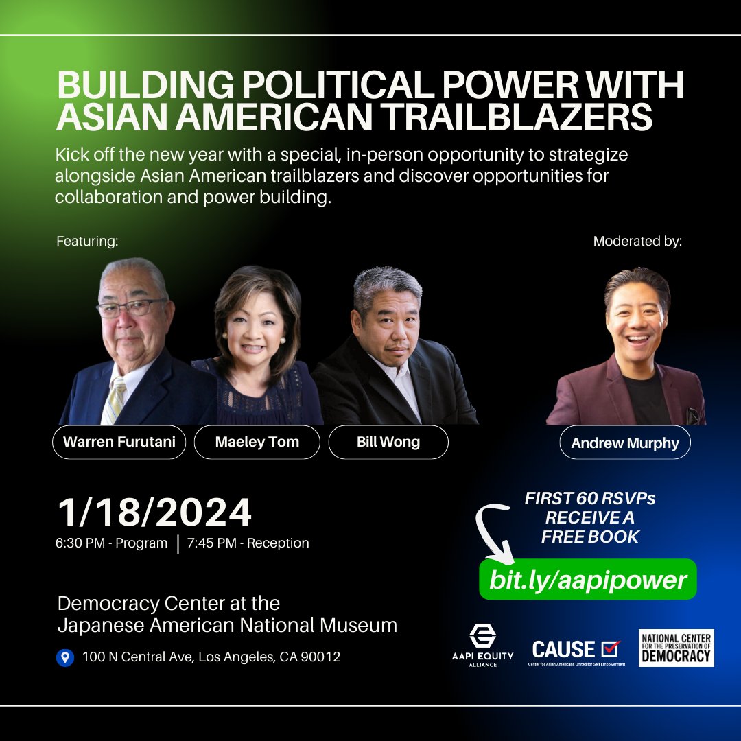 AAPIEquity's tweet photo. TOMORROW: Join us at the @democracyjanm for a special evening with Asian American trailblazers. We invite member organizations, community partners & multi-generational activists to connect and uncover opportunities for collaboration & power building.
RSVP: https://t.co/JL9f0m5tF9 https://t.co/ScxFQ2Eprw