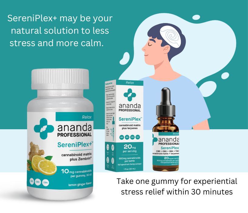 AnandaProfess's tweet photo. Stress affects everyone - SereniPlex is here to help. 

SereniPlex products deliver a comprehensive stress and mood support formulation designed for on-demand and preventative stress relief.

Shop SereniPlex Gummies and Tincture: https://t.co/0D2i561FAk https://t.co/IaVEdjuvL1