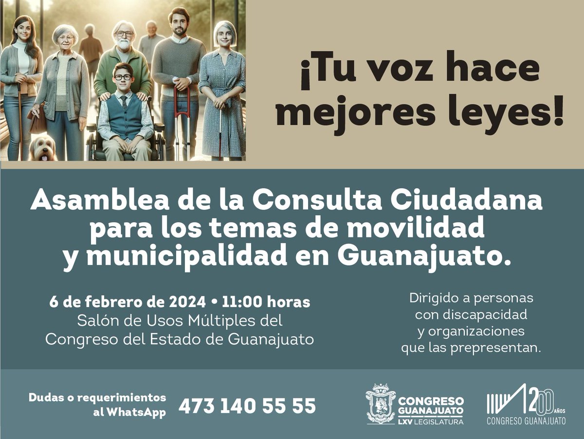 CongresoGto's tweet photo. #TuVozVale 📢✅ | Tus ideas cuentan. Te invitamos a esta jornada de diálogo y propuestas. ¡Tu participación marca la diferencia! 

️ 06 de febrero  🕚 11:00 am  

👉🏼  https://t.co/WlsiBJ6FCs 

🗓MÁS INFORMACIÓN:  📞  4731405555 https://t.co/ZgezLF5ZEJ
