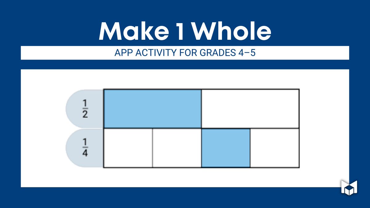 What unique unit fractions combine to form 1 whole? Use this app activity for Grades 4–5 to explore addition and fractions. mathlearningcenter.org/apps/learning-… #AppActivities