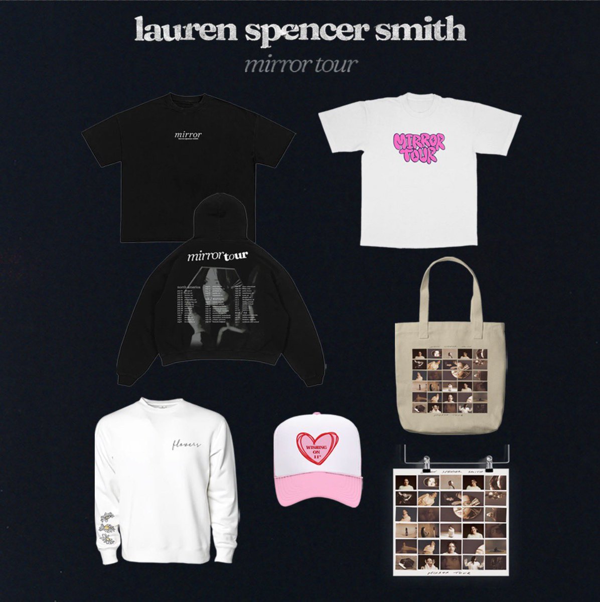 AUSTRALIA ❤️ ily guys sorry this took a min BUT 2023 MIRROR TOUR MERCH IS AVAIL NOW HERE ❤️❤️ laurenspencersmith.bandtshirts.com.au