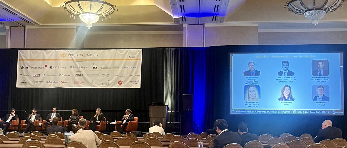 Investors perspective on #projectfinance in the #renewableenergy and #naturalgas markets at #projectsandmoney event in #NOLA today #energytwitter #powermarkets