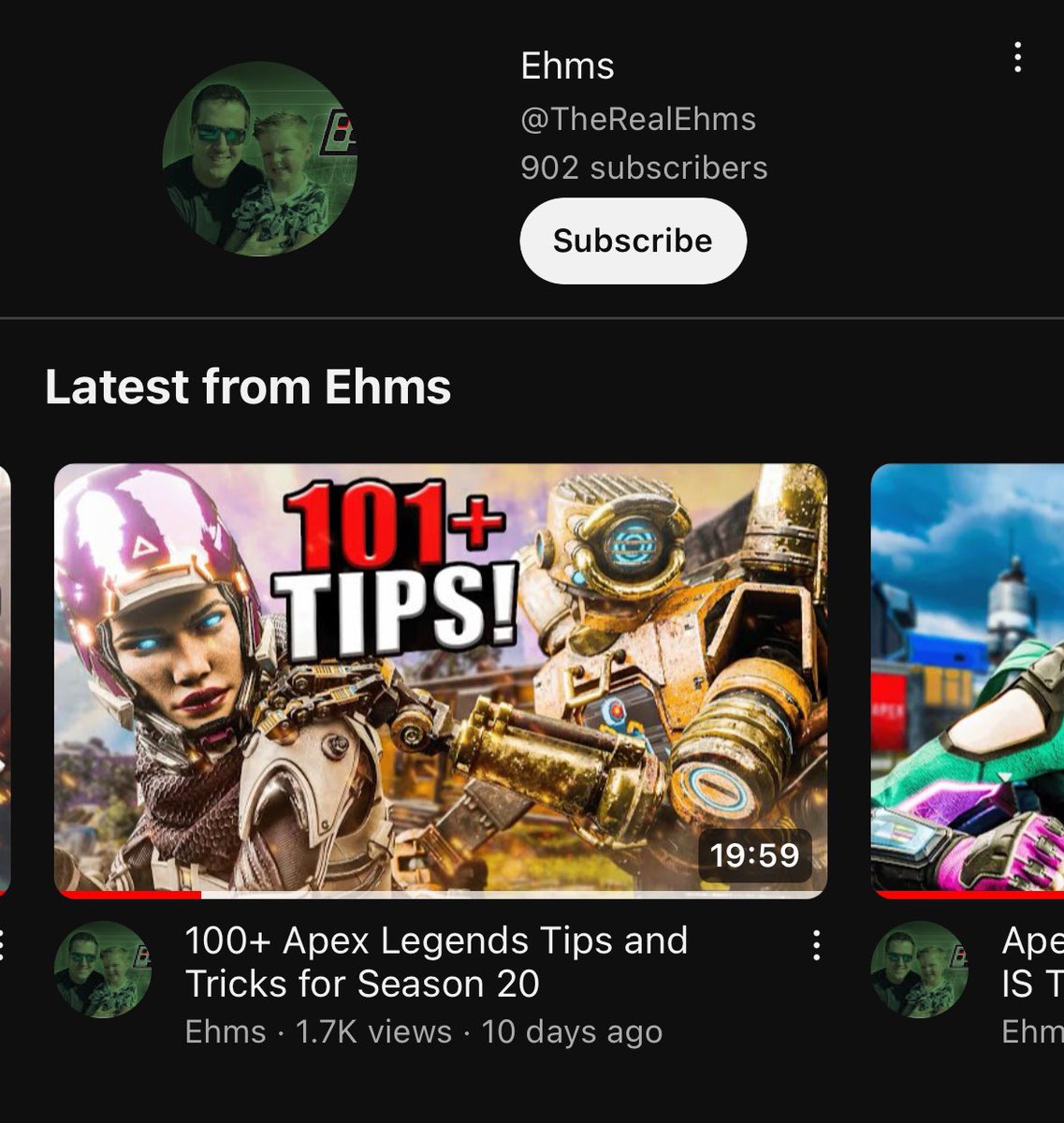 What a huge achievement. I had a feeling this video would be an incredible growth opportunity and it was definitely worth it!

If you have not checked it out yet - it’s 100 Apex Legends Tips/Tricks for Legends, Gamesense, and settings!

#Apex #ApexLegends

YouTube.com/@TheRealEhms