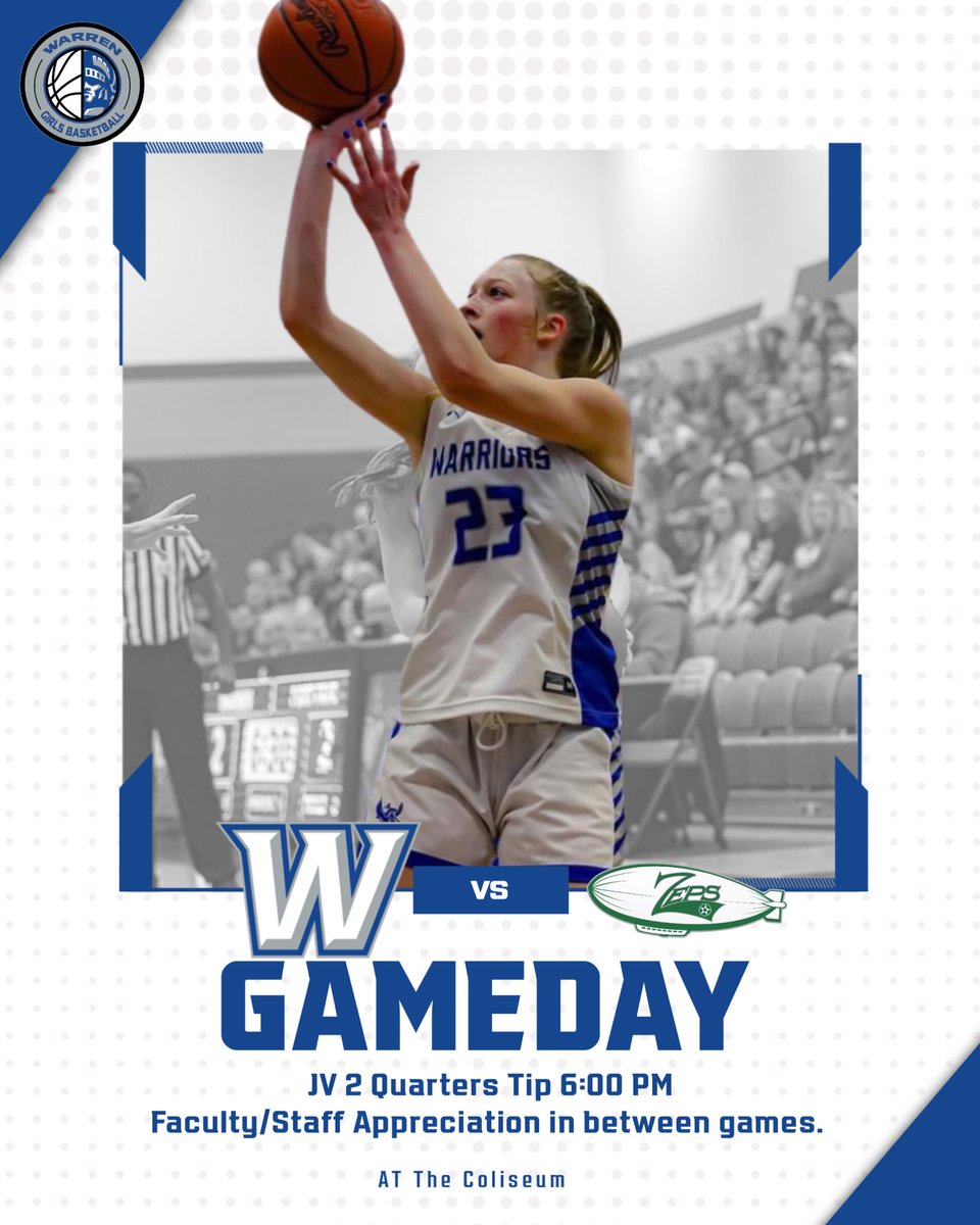 🚨🚨 Game On!!!! See you tonight in the Coliseum as we face the Zeps!! JV will be two quarters only, starting at 6p. Tonight is also Faculty/Staff Appreciation Night!!! Those being honored please be there by 6p. #LetsGoBlue #girlsballtoo