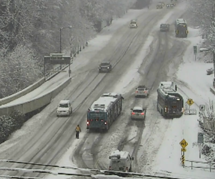 DriveBC's tweet photo. ⚠️ UPDATE - #TaylorWay Northbound stalled vehicles are blocking the left lane, right lane open. Crews are on scene. #WestVan #LionsGateBridge https://t.co/qSJPAlL89o