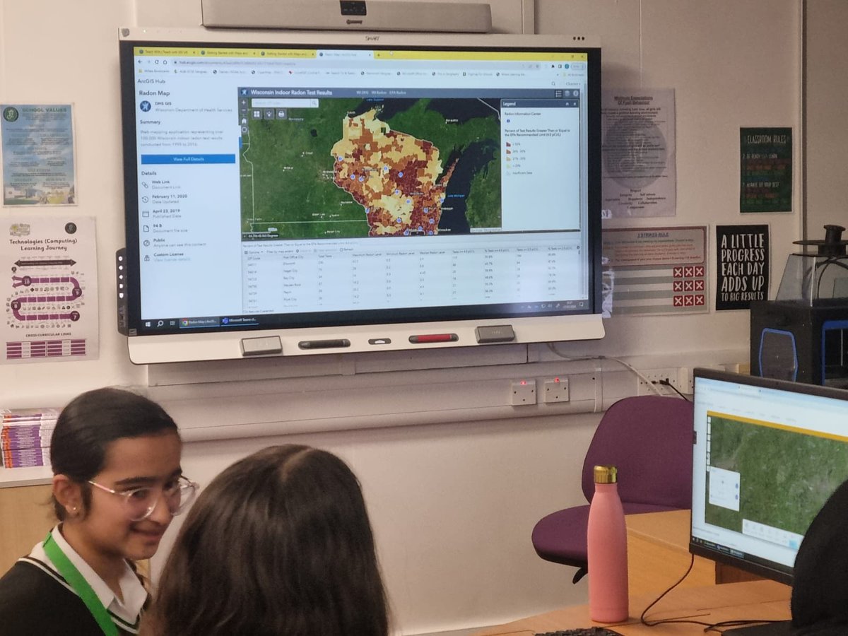 GIS ambassadors met again today exploring the Teach with GIS platform. Lots interesting discoveries including how to change the weather when viewing maps. Lots snowstorms created by our students! #MillaisGeography #TeachWithGIS