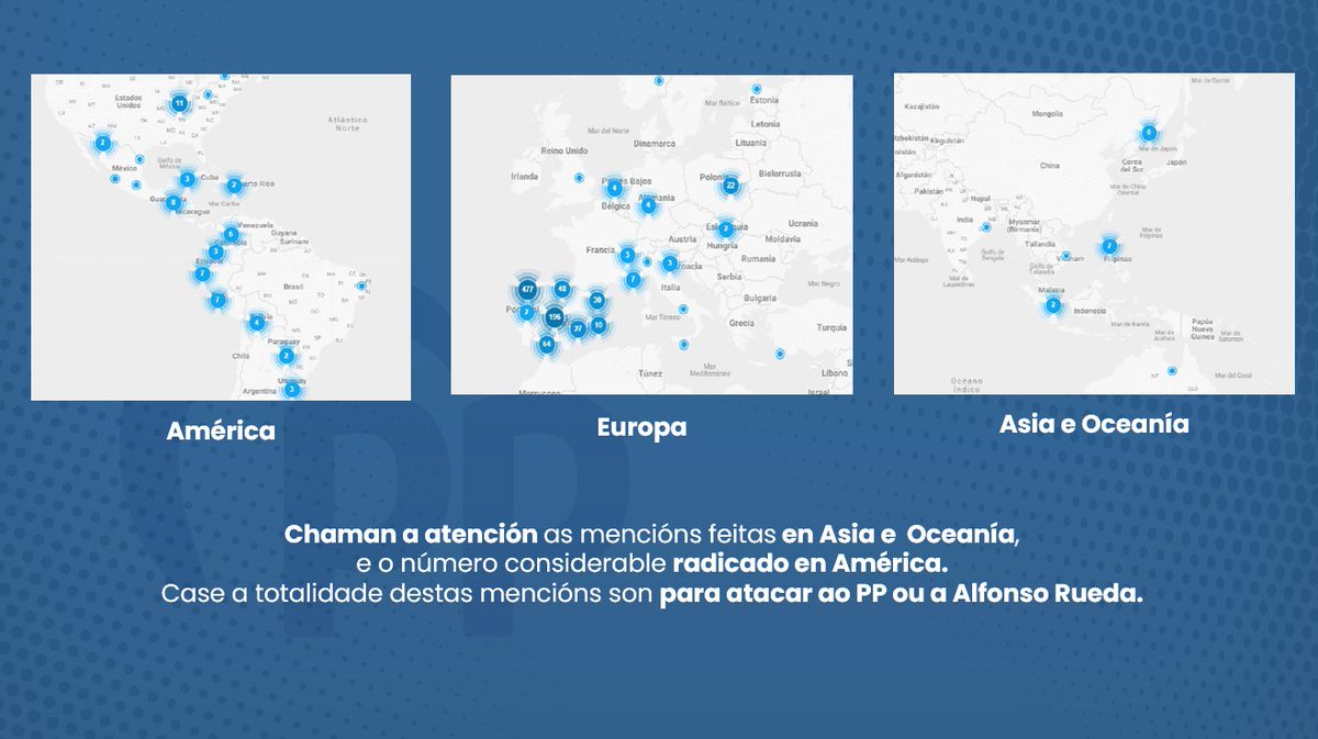 ppdegalicia's tweet photo. Do mesmo xeito que se difundiron bulos contra o noso mar con peixes de Sri Lanka e plásticos de Texas, hai contas falsas radicadas en Rusia, Colombia ou Filipinas que atacan a Galicia.

Este é o mapamundi ao que nos enfrontamos.

Abrimos fío 🧵 https://t.co/xRFIJV4Kkk