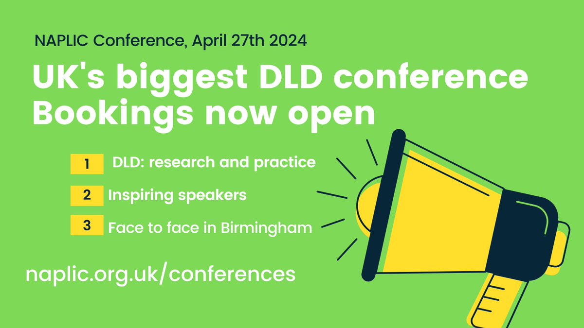 Drum roll please! Bookings are now open for #NAPLIC24 conference. Come and learn about the latest Developmental Language Disorder research and practice. naplic.org.uk/conferences/ Share with non-Twitter colleagues too. International guests welcome. #DevLangDis