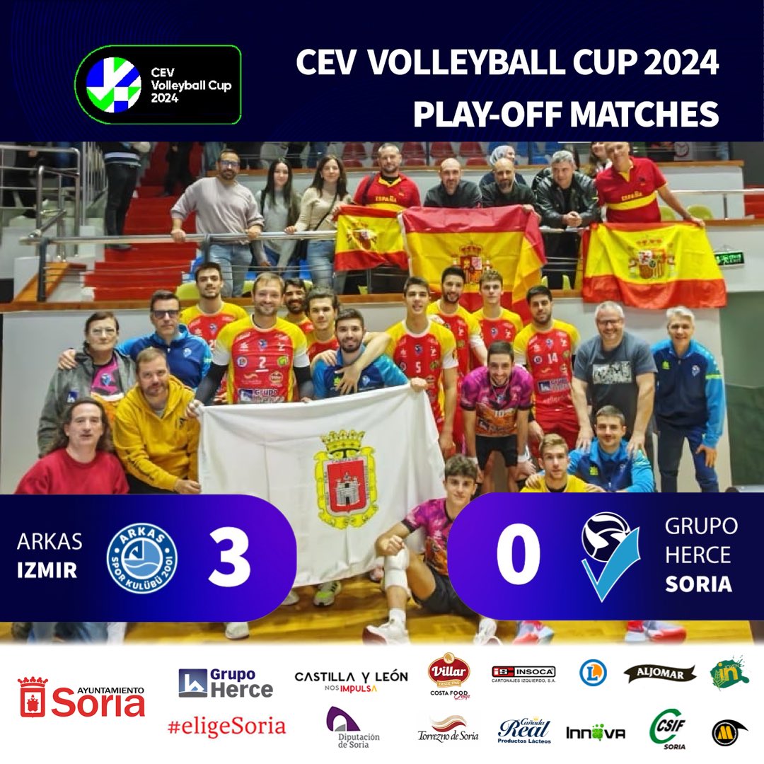 🏆❌ ¡Con la cabeza en alto nos despedimos de la #CEVCupM!

Caemos 3️⃣-0️⃣ contra <a href="/arkas_spor/">Arkas Spor Kulübü</a> después de darlo todo en cada set. 

¡Muchas gracias por todo el apoyo y por vivir con nosotros el sueño europeo! 🩵🏐