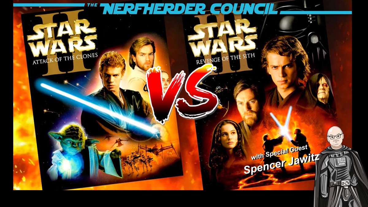 Join The Nerfherder Council tonight w/ Special Guest Spencer Jawitz! Tonight’s topic: Attack of the Clones vs Revenge of the Sith! Tune in on our YouTube channel and Facebook page 5pm PST/ 8pm EST #StarWars #AoTC #RoTS #podcast