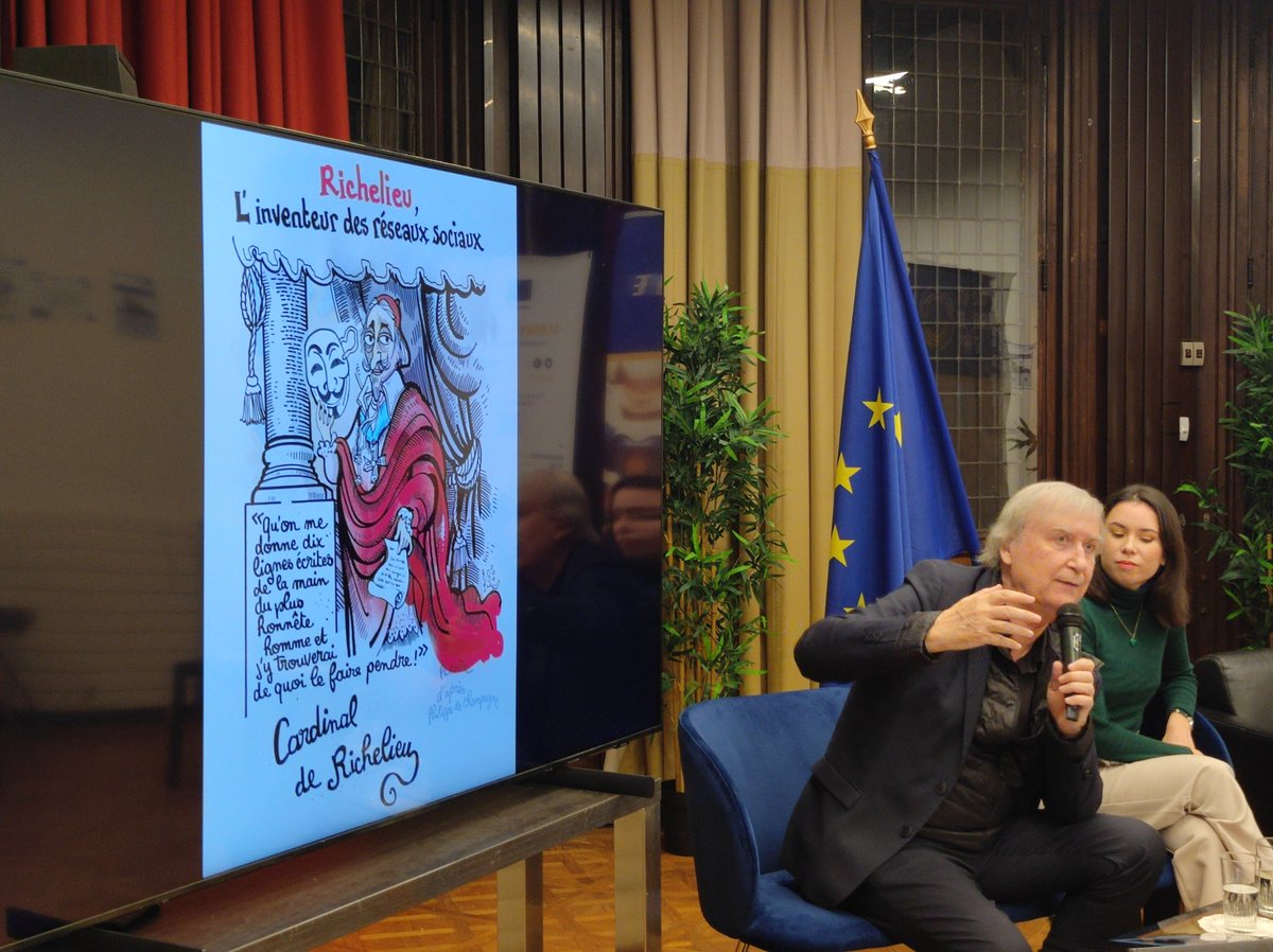 Richelieu, l'inventeur des réseaux sociaux : "Qu'on me donne dix lignes ecrites de la main du plus honnête homme et j'y trouverai de quoi le faire pendre". <a href="/plantu/">PLANTU Officiel</a> pur et direct sur le futur qui guette...les médias. 
<a href="/CamilleSarazin/">Camille Sarazin</a> , <a href="/MDerdevet/">Michel Derdevet</a> , <a href="/CPreault/">ChristophePreault</a> <a href="/pjhenin/">Pierre-Jérôme Henin</a>